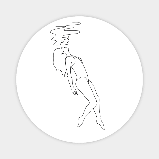 Woman Line art Magnet by Petras